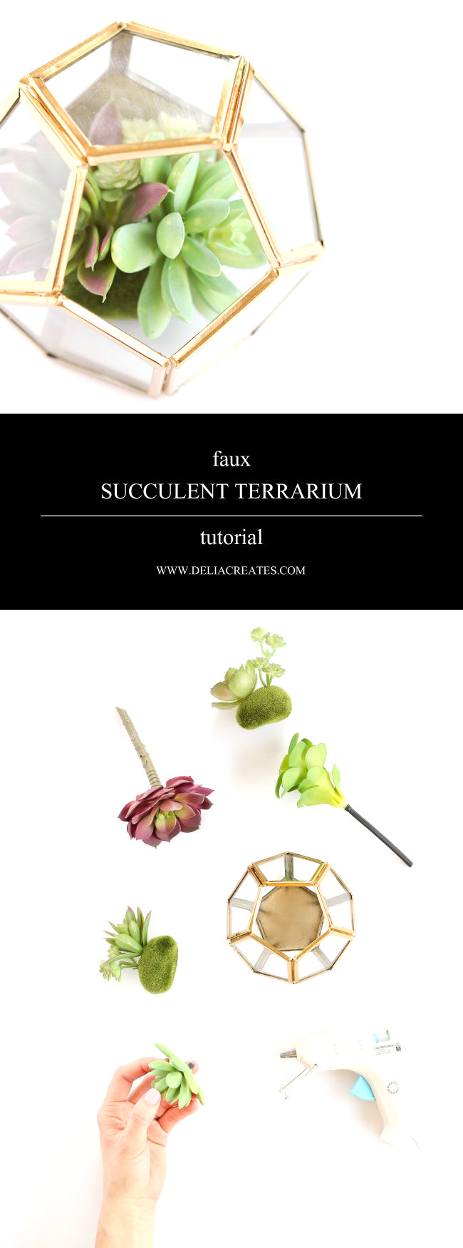 Faux Succulent Terrarium TUTORIAL // www.deliacreates.com