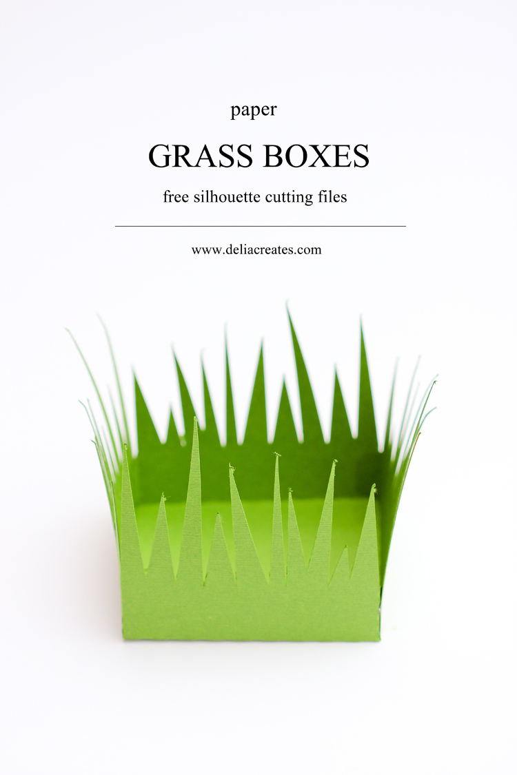 Grass Paper Boxes (free cut files!) // www.deliacreates.com
