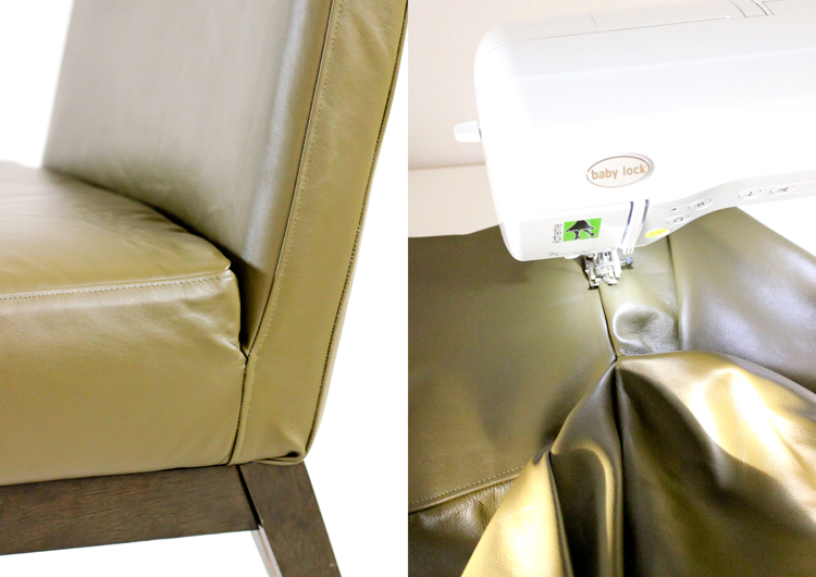 How to Sew Leather Upholstery Slipcovers with your home sewing machine // www.deliacreates.com