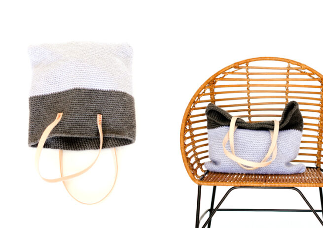 Crochet + Leather Basic Tote – Free Pattern