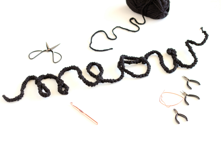 Crocheted Wire Letters // www.deliacreates.com