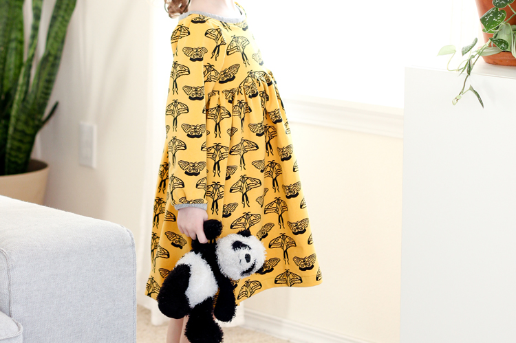 Noni Bee fabric || Snapdragon Dress Pattern || www.deliacreates.com