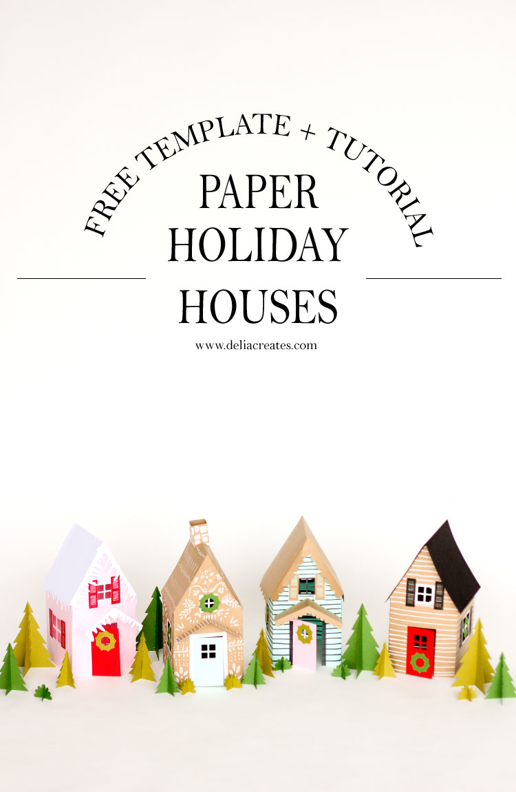 Paper Holiday Houses - gratis maler! // www.deliacreates.com