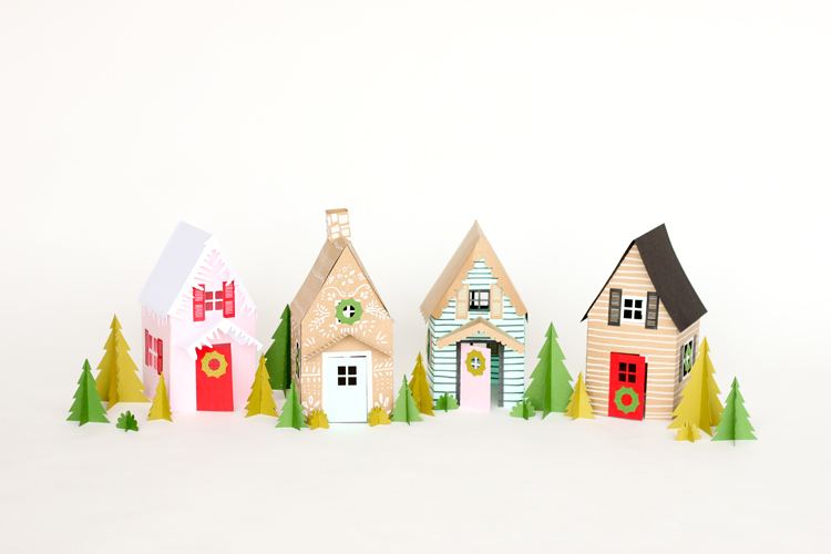 Paper Holiday Houses Free Templates