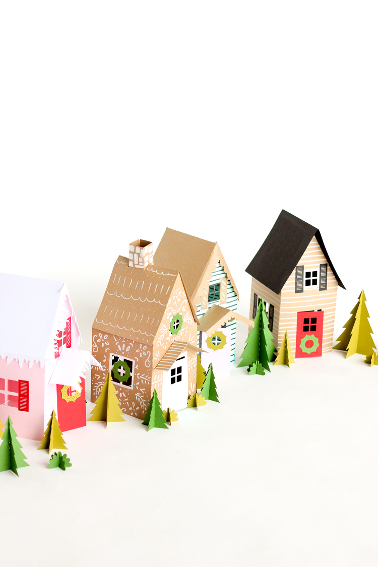  Maisons de vacances en papier - modèles gratuits! // www.deliacreates.com 