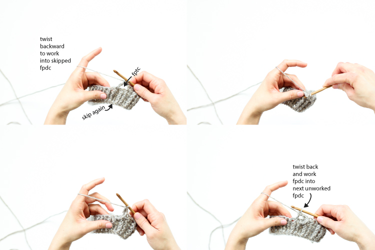 Skip Twist Cabled Beanie - FREE Crochet Pattern // www.deliacreates.com