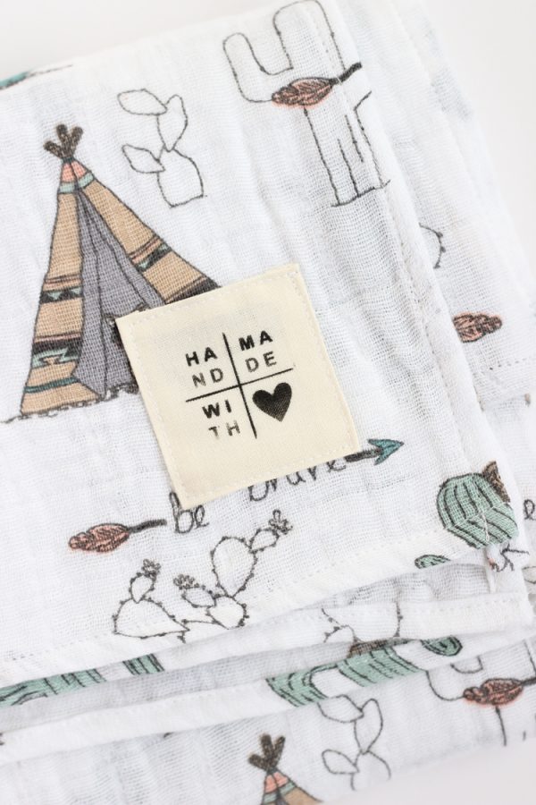 Gauze Swaddle Baby Blanket + DIY Tag TUTORIAL