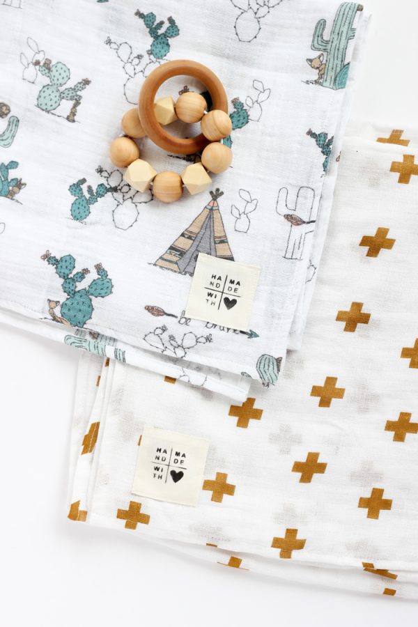Gauze Swaddle Baby Blanket + DIY Tag TUTORIAL