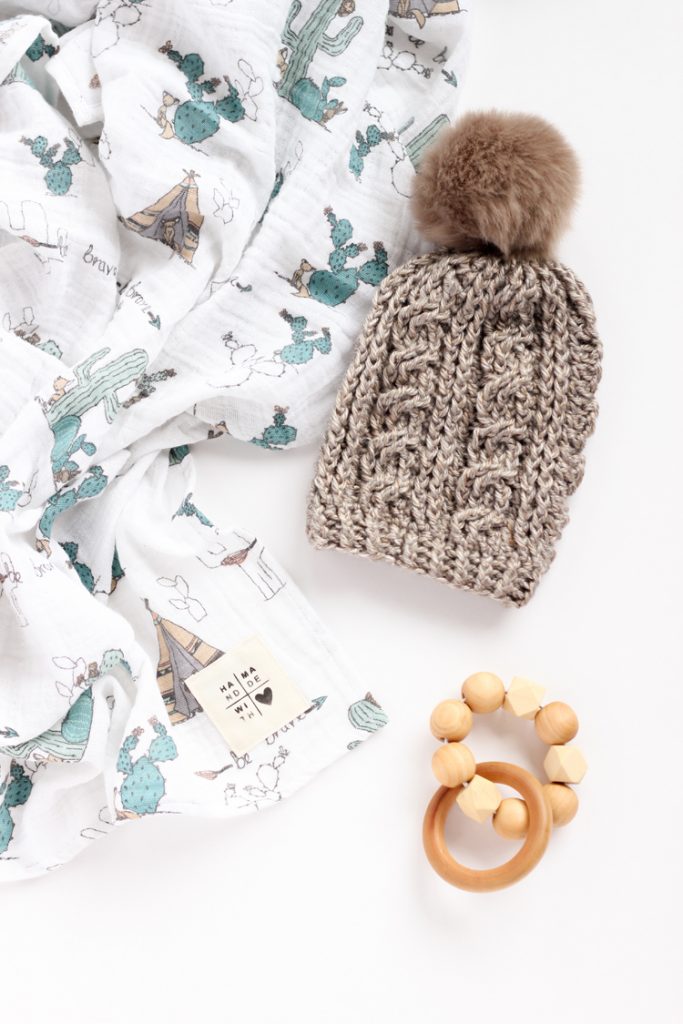 Gauze Swaddle Baby Blanket + DIY Tag TUTORIAL