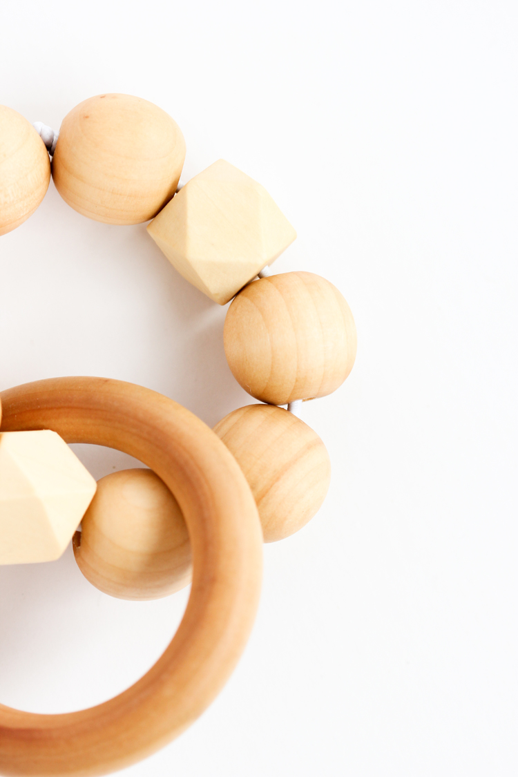 Natural Wooden Rings Beads Unfinished Wood Hoops Baby Teether