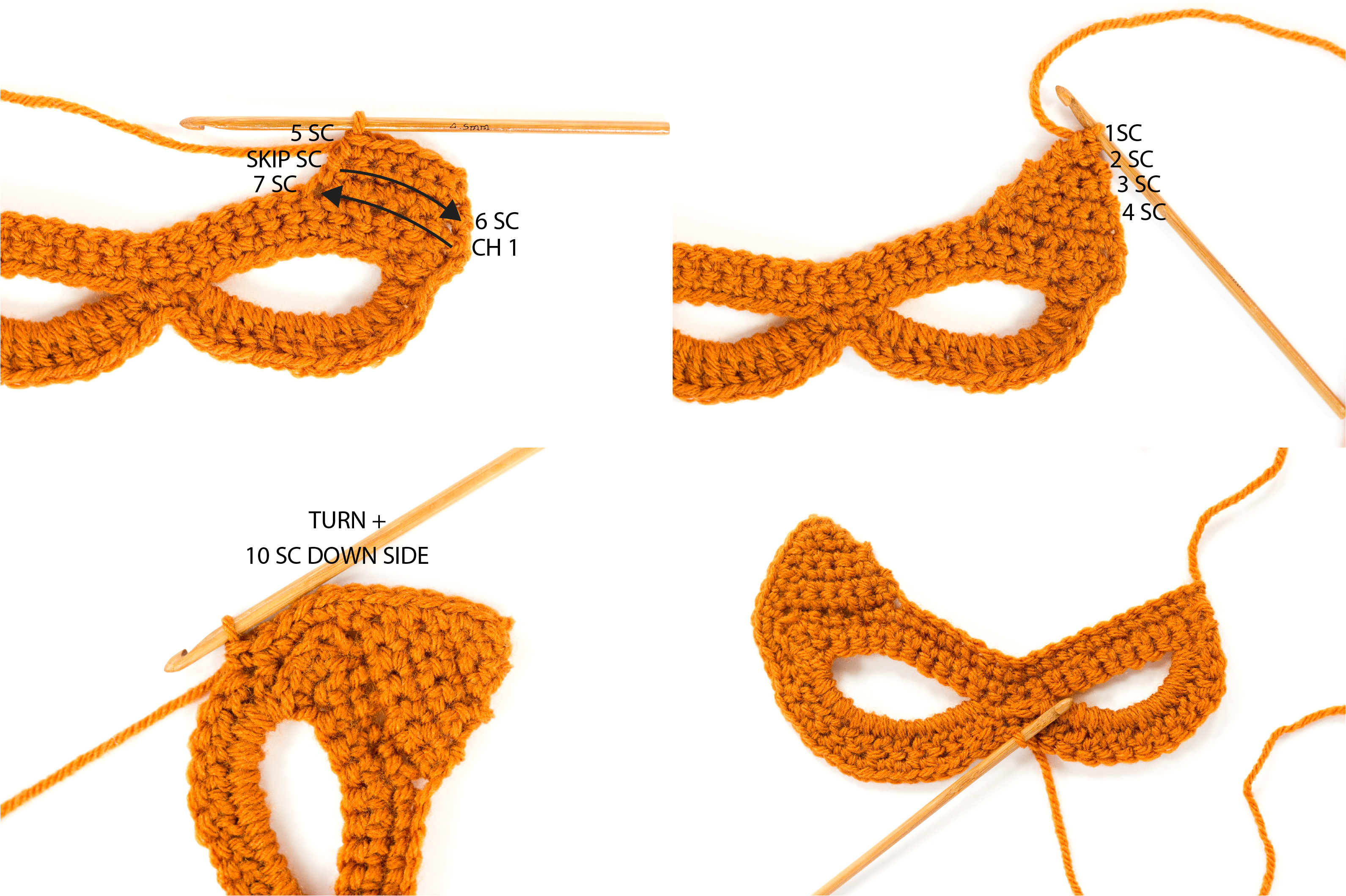 Crocheted Cat Mask: free pattern + tutorial // www.deliacreates.com