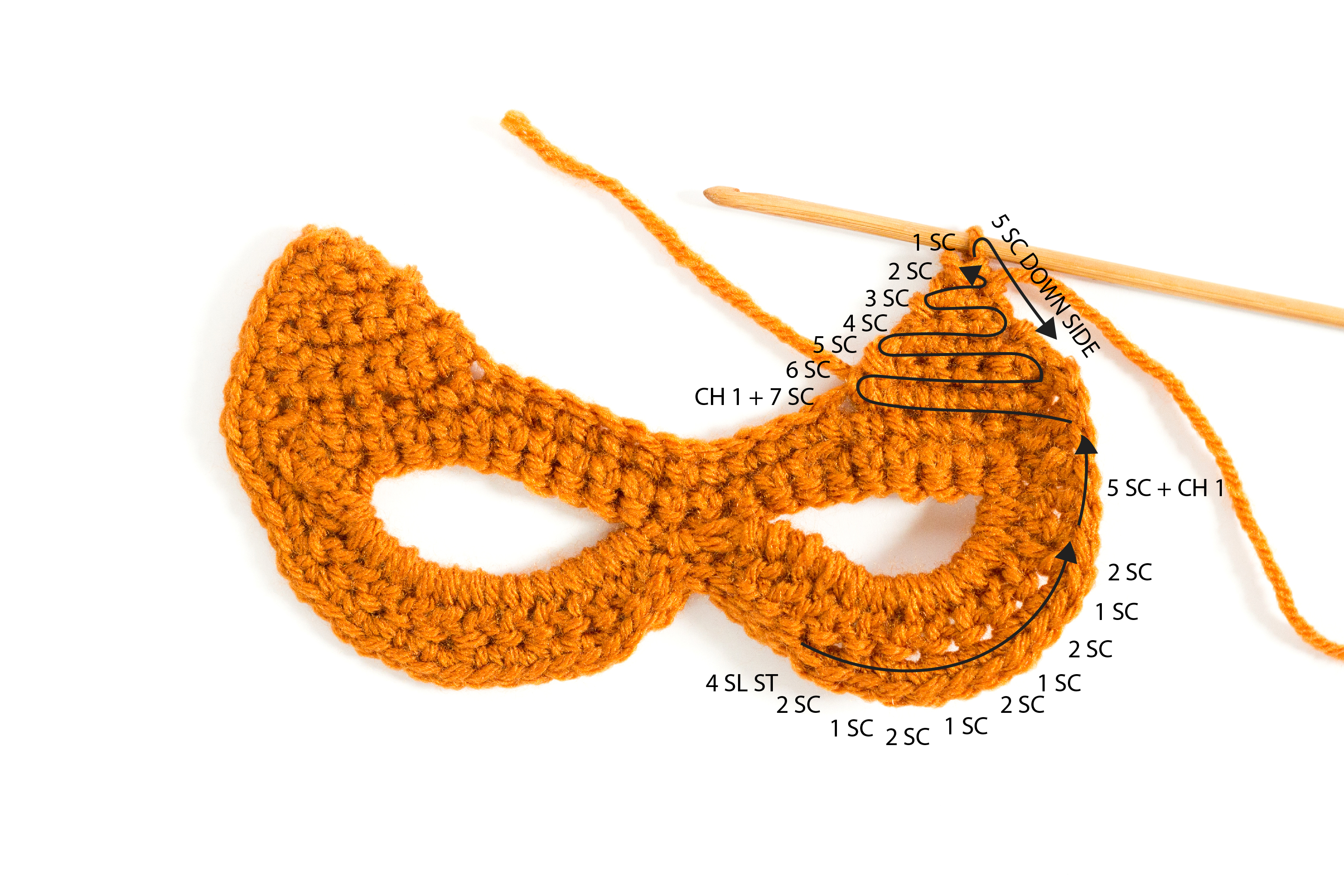 Crocheted Cat Mask: free pattern + tutorial // www.deliacreates.com