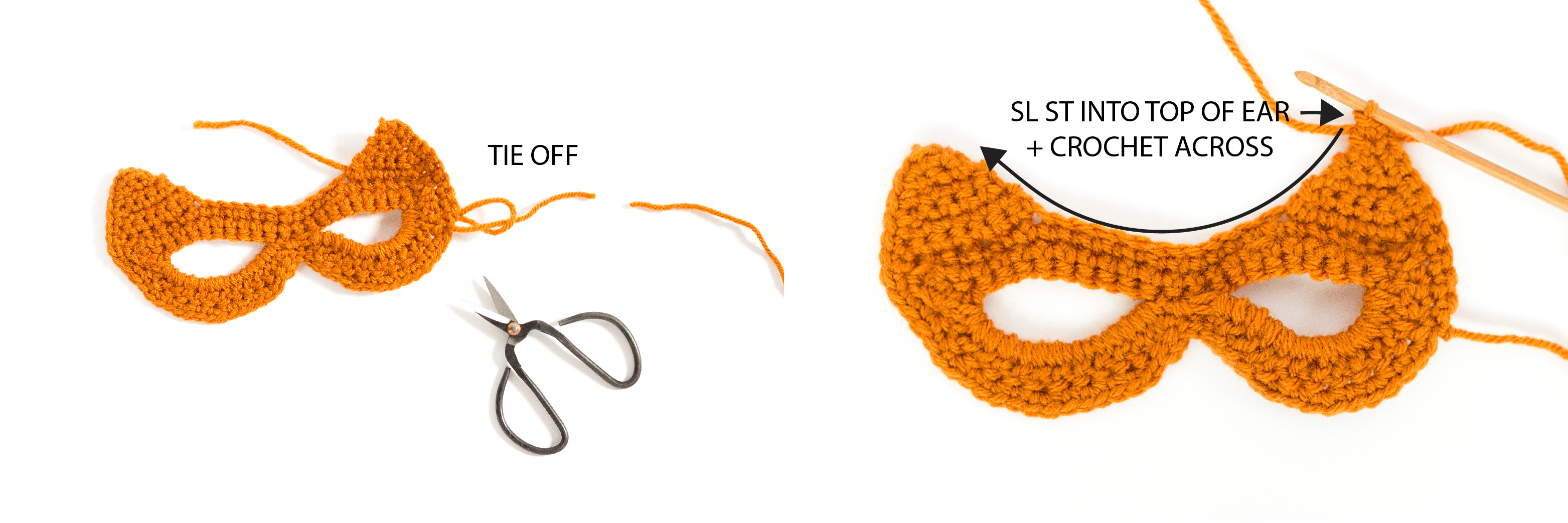 Crocheted Cat Mask: free pattern + tutorial // www.deliacreates.com