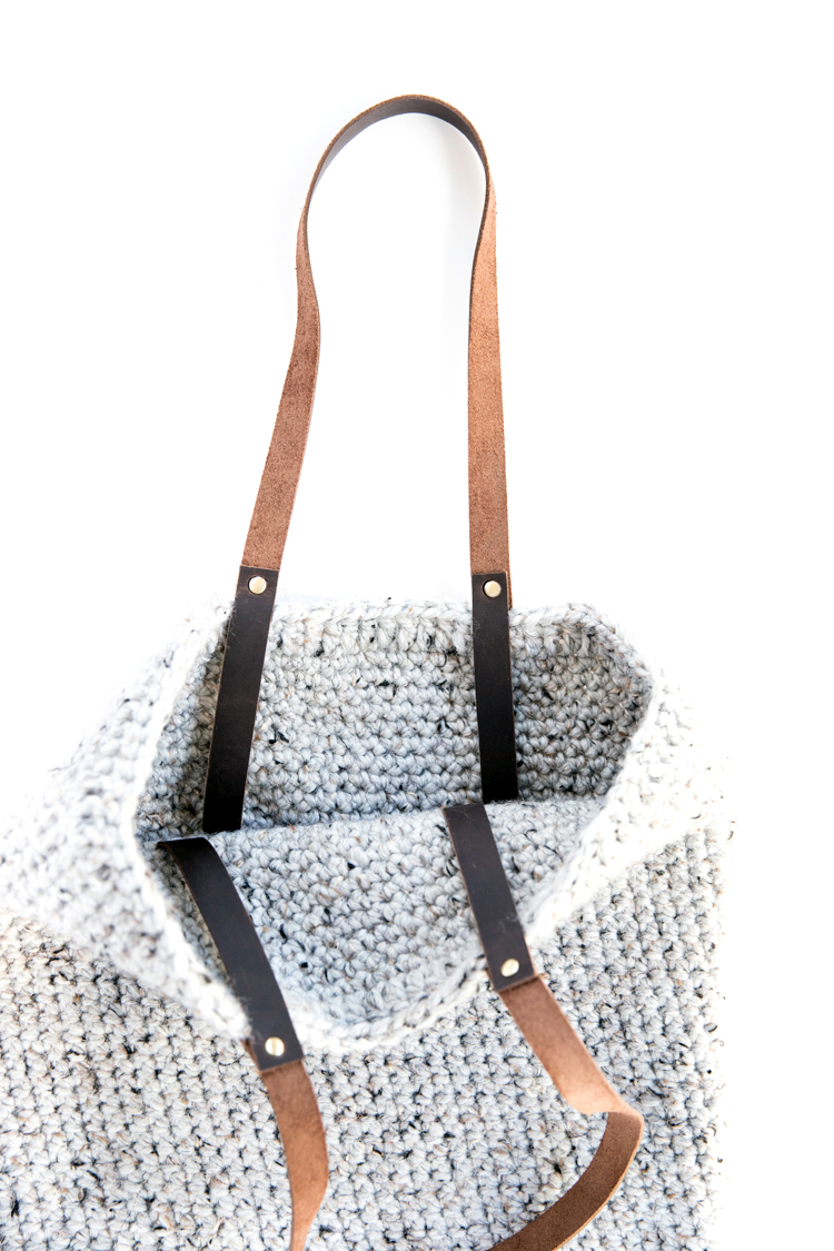 How to Add Leather Handles to a Crochet Bag » Make & Do Crew