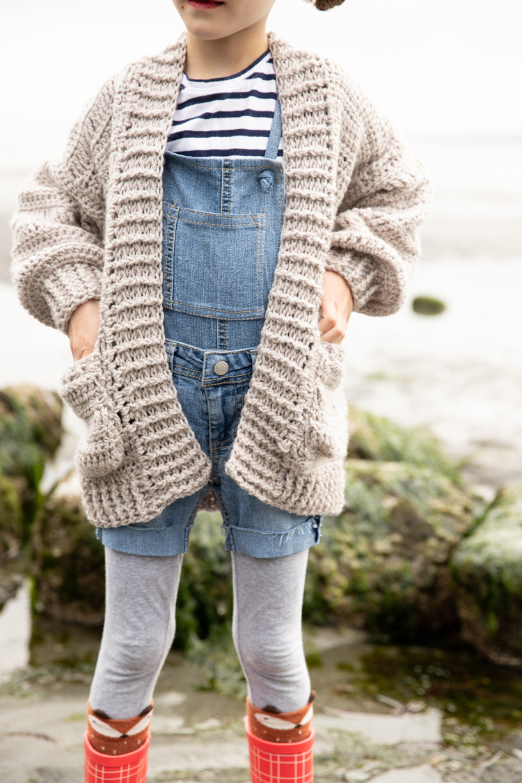 Oversized Crocheted Cardigan FREE PATTERN + Tutorial // www.deliacreates.com // Learn how to make a crocheted cardigan using just basic stitches! Perfect for cozy fall weather! #crochet #crochetsweater #crochetforfall
