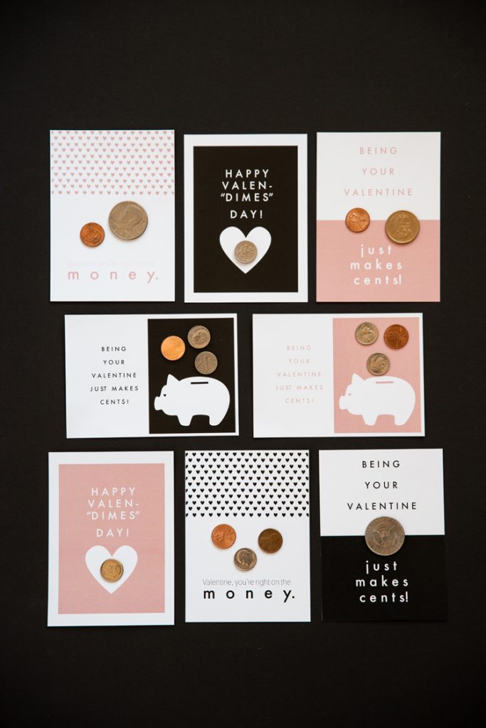 More Coin Valentines - Free Printables // www.deliacreates.com // sugar free, plastic free valentines!