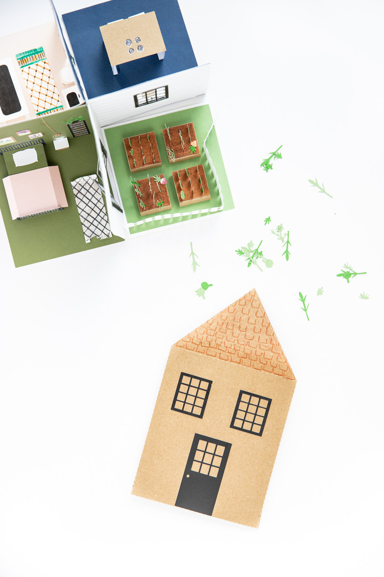 Pop-up Paper Dolls House Diorama Study/office Printable Kids