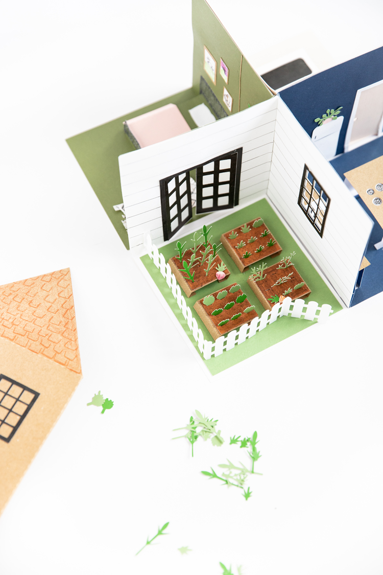 Pop-up Paper Dolls House Diorama Study/office Printable Kids