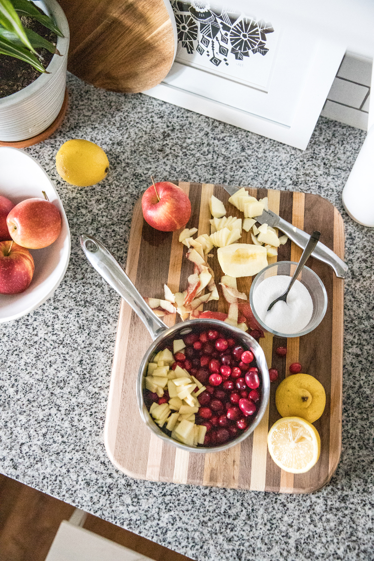 Allergy Friendly Thanksgiving Dinner // Cranberry Apple Sauce Recipe // www.deliacreates.com