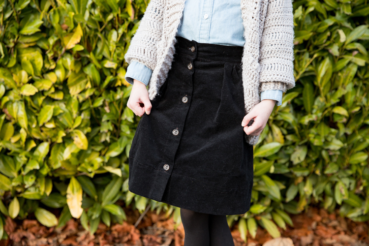 Mommy + Me Corduroy Skirts // sewing details at www.deliacreates.com