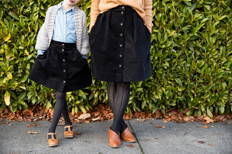 Mommy + Me Corduroy Skirts // www.deliacreates.com