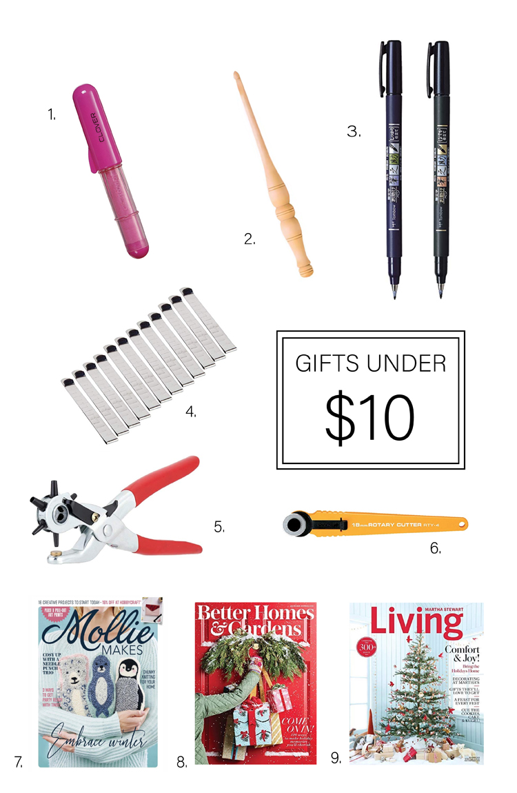 25 Gifts for Makers under $25 - under $10 round up // www.deliacreates.com