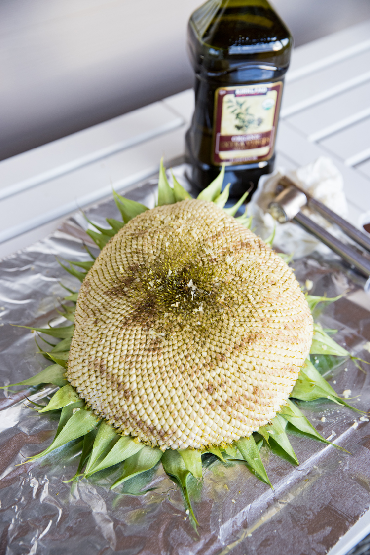 How To Roast a Sunflower Head // www.deliacreates.com