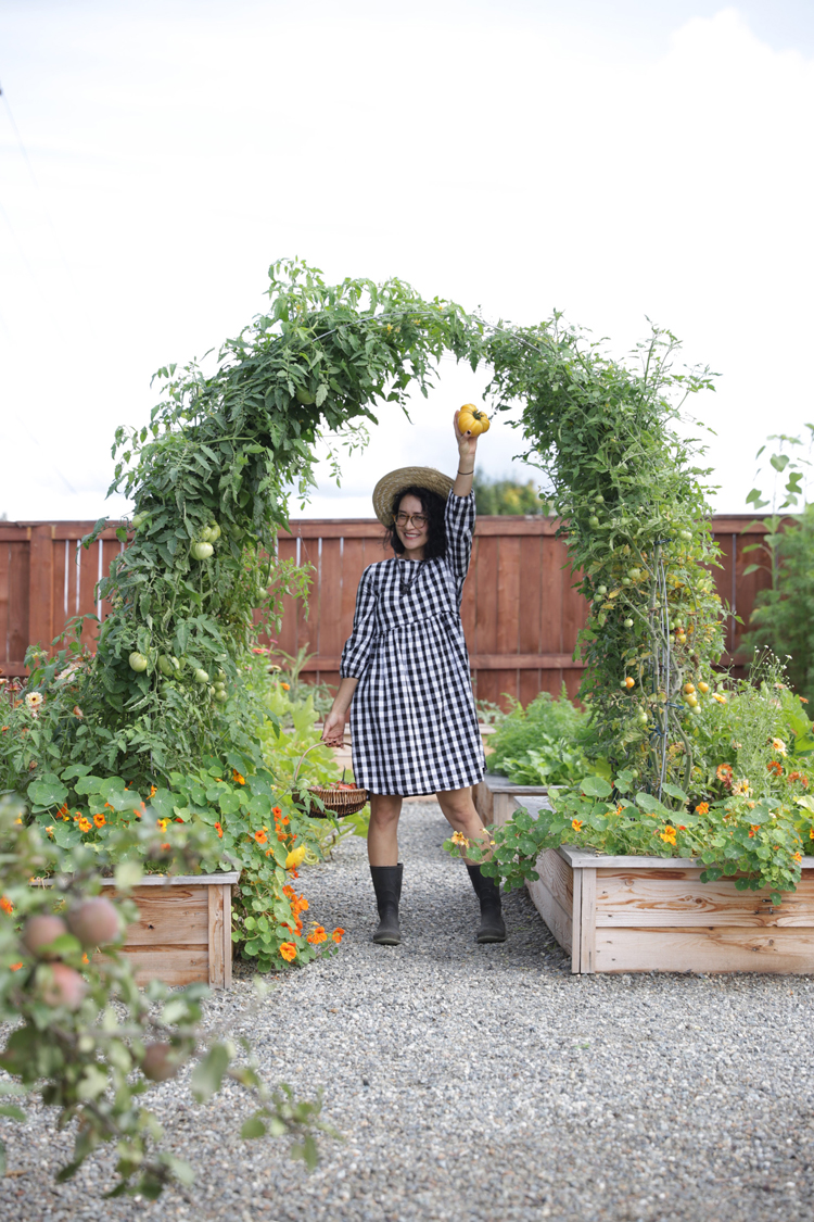 Raised Bed Garden Arch Trellis TUTORIAL// www.deliacreates.com