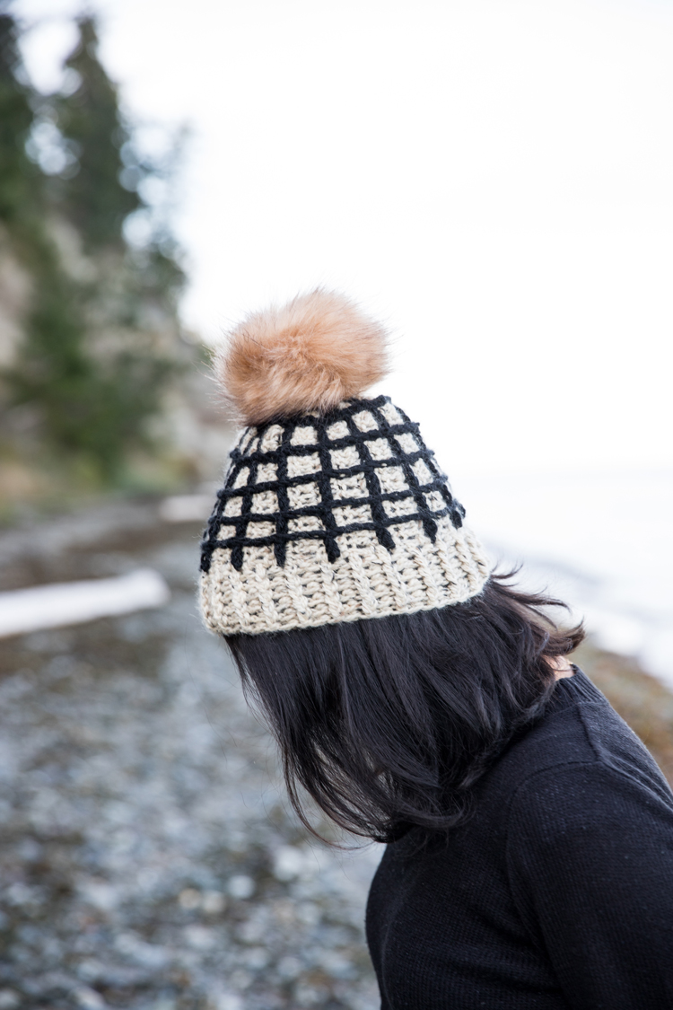 Window Pane Crochet Beanie - free pattern & video tutorial // www.deliacreates.com