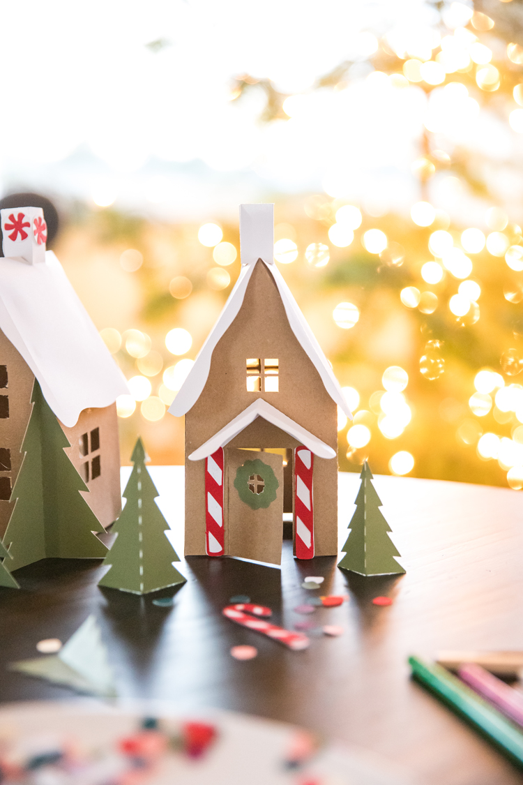 Paper Gingerbread House - free downloads! // www.deliacreates.com