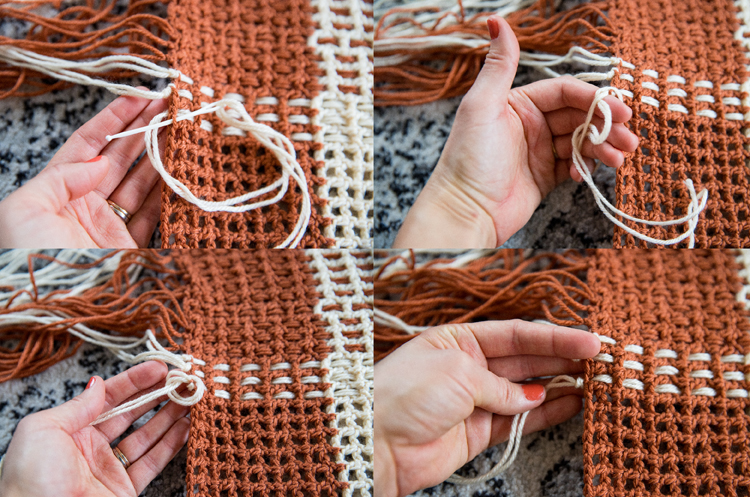 Crochet Gingham Throw Blanket - Free Pattern // www.deliacreates.com