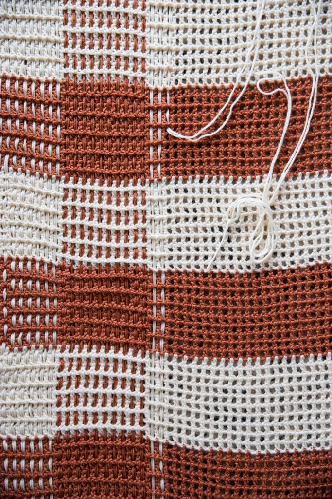 Crochet Gingham Throw Blanket Free Pattern