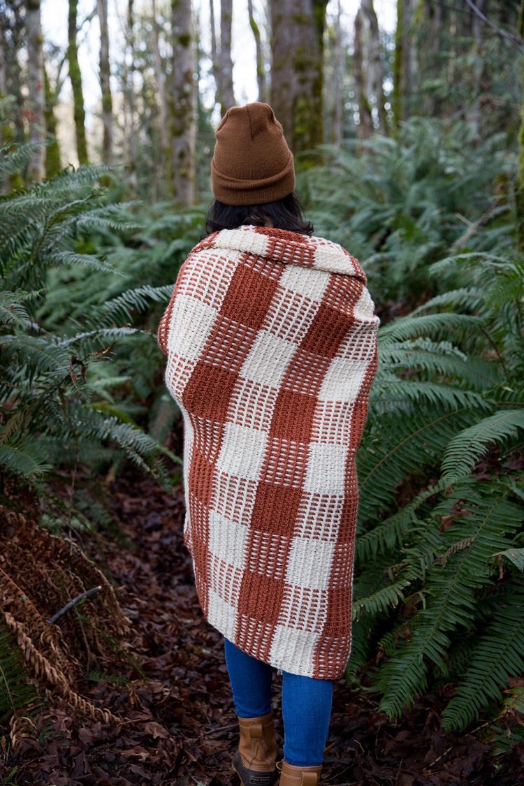 Crochet Gingham Throw Blanket - Free Pattern // www.deliacreates.com