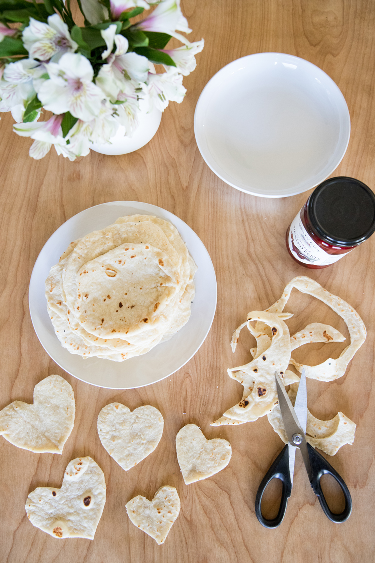 Homemade Beet Dyed Heart Chips // www.deliacreates.com