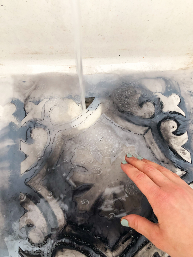 DIY Stenciled Paver Greenhouse Flooring // www.deliacreates.com