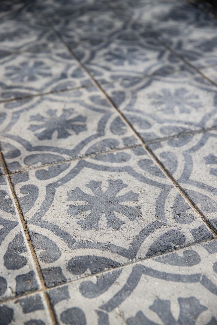 DIY Stenciled Paver Greenhouse Flooring // www.deliacreates.com