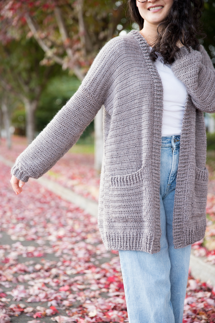 Easy knit-look oversize crochet sweater just 2 rectangle.