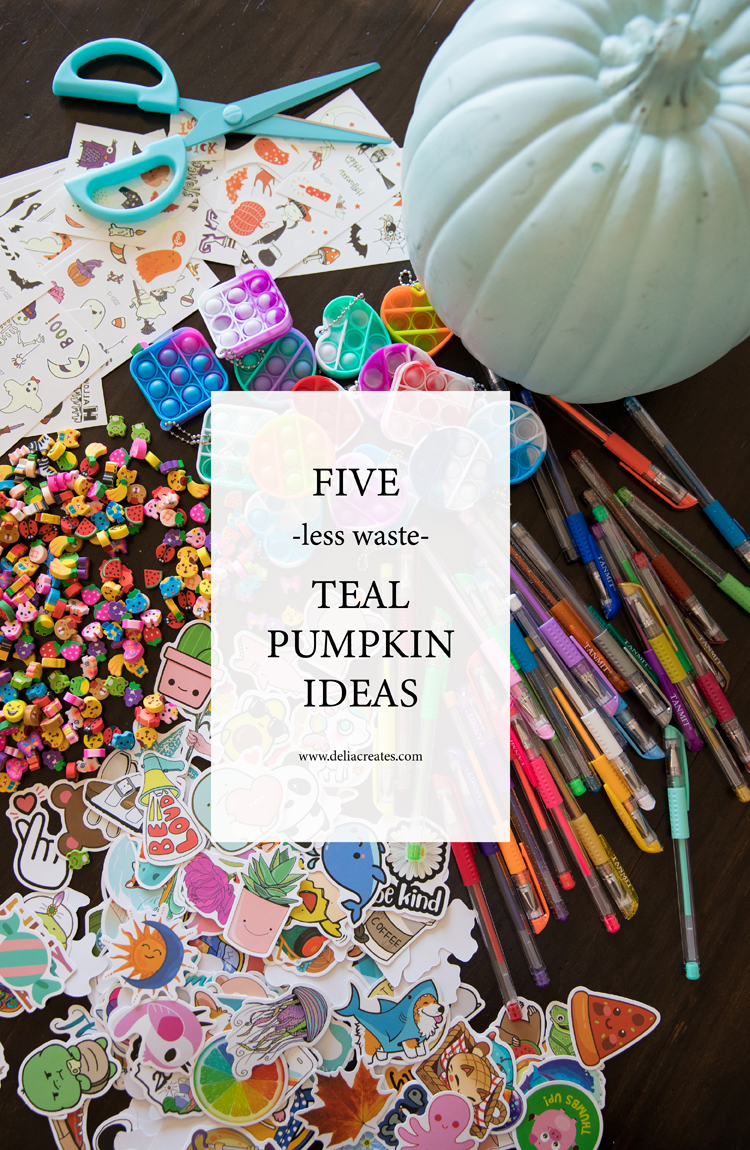 Five Less Waste Teal Pumpkin Ideas // www.deliacreates.com
