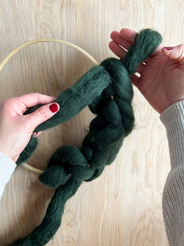 Wool Roving Wreath Tutorial // www.deliacreates.com