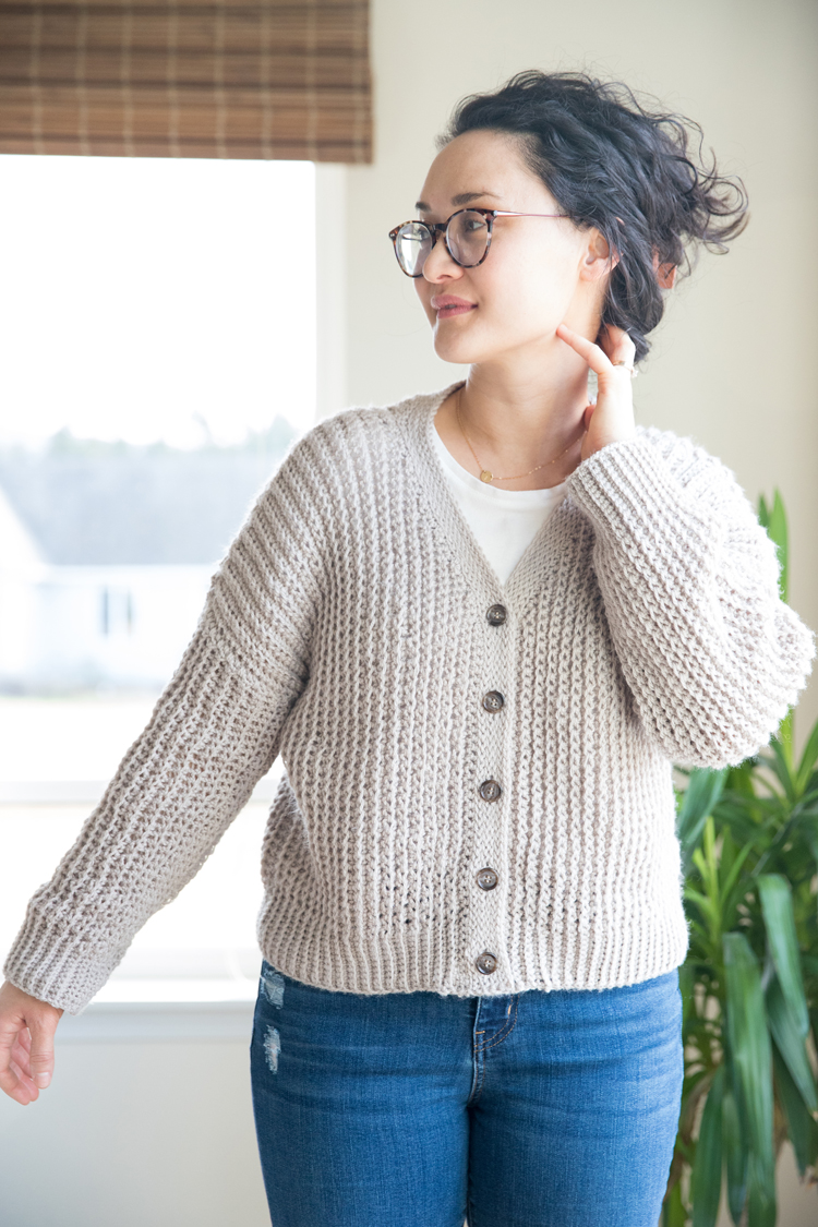 Button up Cardigan Sweater – Free Crochet Pattern sizes XXS-XXL