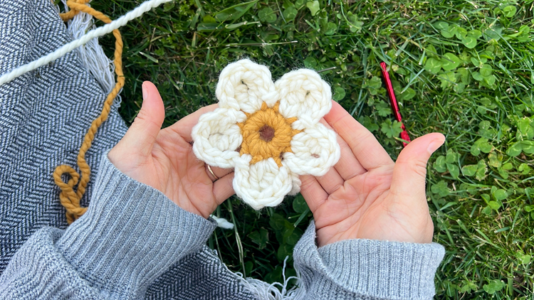 Daisy Chain Crochet Garland Tutorial // www.deliacreates.com