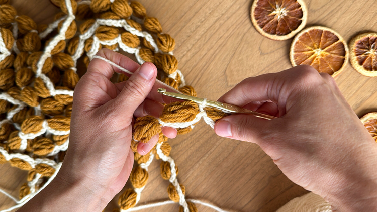Chains + Puffs Crochet Garland // free pattern and video tutorial at www.deliacreates.com