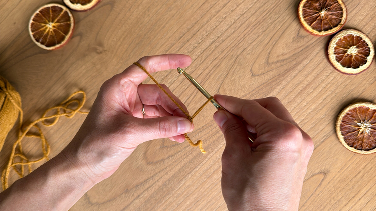 Chains + Puffs Crochet Garland // free pattern and video tutorial at www.deliacreates.com