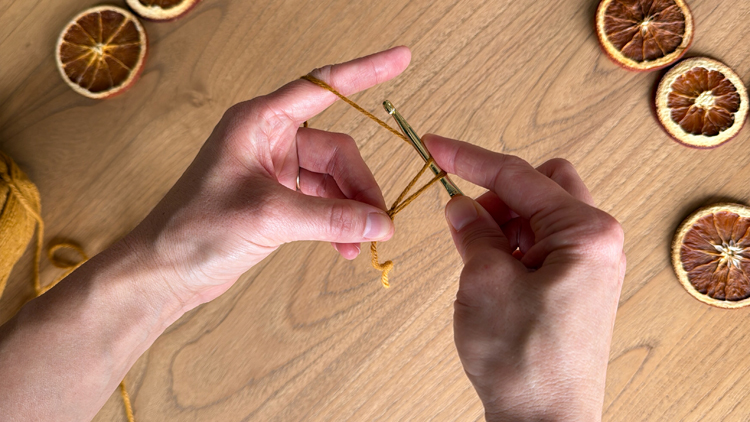 Chains + Puffs Crochet Garland // free pattern and video tutorial at www.deliacreates.com