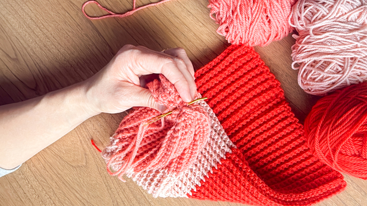 Color Blocked Crochet Beanie // free pattern and video tutorial at www.deliacreates.com