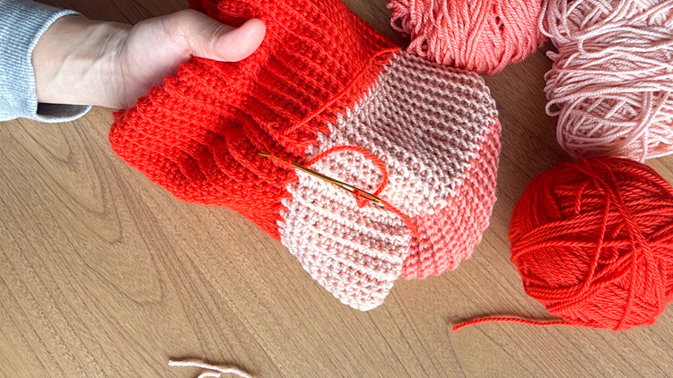 Color Blocked Crochet Beanie // free pattern and video tutorial at www.deliacreates.com