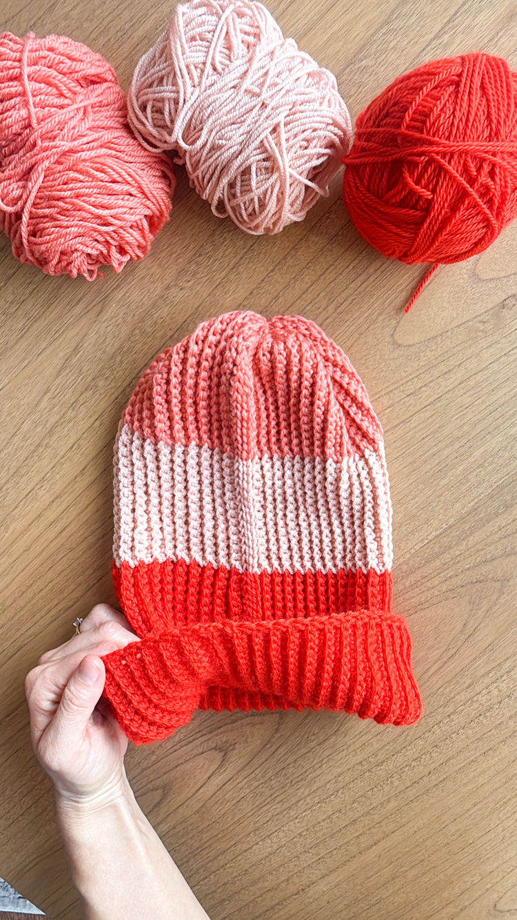 Color Blocked Crochet Beanie // free pattern and video tutorial at www.deliacreates.com