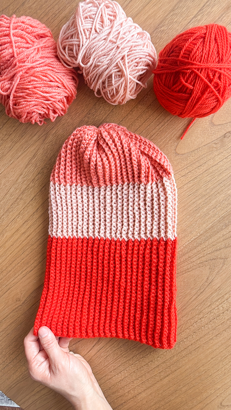 Color Blocked Crochet Beanie // free pattern and video tutorial at www.deliacreates.com