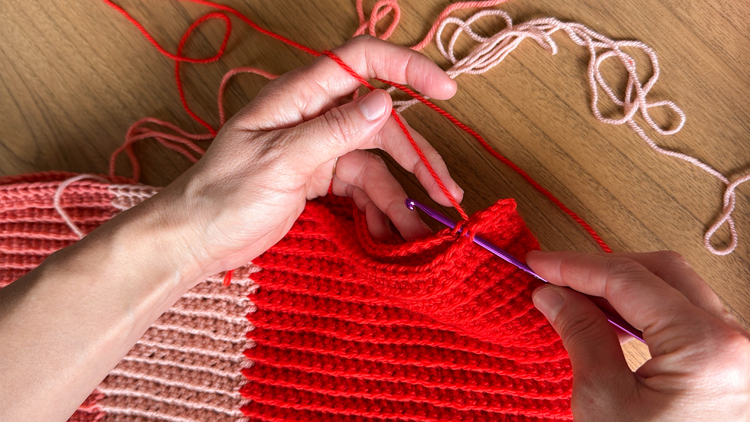 Color Blocked Crochet Beanie // free pattern and video tutorial at www.deliacreates.com