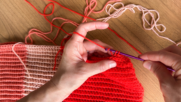 Color Blocked Crochet Beanie // free pattern and video tutorial at www.deliacreates.com